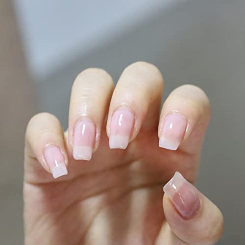 FANZEST Nude Gel Nail Polish LED UV Jelly Milky Transparent Clear Sheer Natural Color Gel Polish French Manicure Nail Art (Soft Clear Pink)