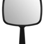 OMIRO Hand Mirror, All Black Handheld Mirror with Handle, 6.6" W x 9.3" L