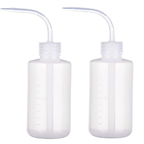 UNVOJL 2 Pieces Eyelash Washing Bottle with Cap 250ml Plastic Squeeze Bottle Eyelash Extension Tools for Beauty Salon (Pink)