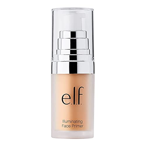 e.l.f. Illuminating Face Primer, Silky Makeup Primer For Creating A Radiant Glow, Fills In Fine Lines & Refines Complexion, Small, 0.47 Oz