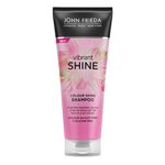 John Frieda Vibrant Shine Colour Shine Shampoo 250 ml, Weightless Glossing Shampoo for Shiny Hair, Sulphate-Free and Silicone-Free Shampoo