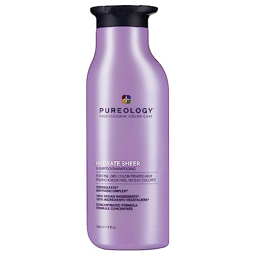 Pureology Hydrate Sheer, Moisturising Shampoo, For Fine, Colour Treated Hair, Vegan Formulas, Sulphate Free for a Gentle Cleanse