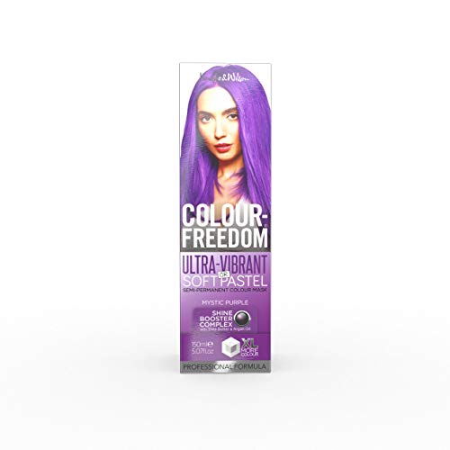Knight & Wilson Colour-Freedom 150ml Mystic Purple Semi-Permanent Hair Colour - Ultra-Vibrant Vegan Friendly Colour Mask with Shine Booster Compl