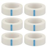 HQCM Eyelash Tape, 6 Rolls Lash Tape for Eyelash Extension, Breathable Micropore Tape, White Non-Woven Fabric Adhesive Eyelash Tapes for Extensio