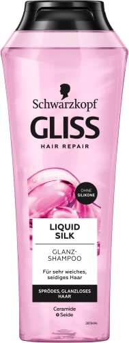 Gliss Shampoo Liquid Silk (250 ml), hair shampoo for a natural shine, care shampoo smooths the hair surface for exceptionally soft hair