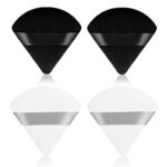 Sibba 4 Pieces Triangle Powder Puffs Face Cosmetic Powder Puff Washable Reusable Soft Plush Powder Sponge Makeup Foundation Sponge for Face Body