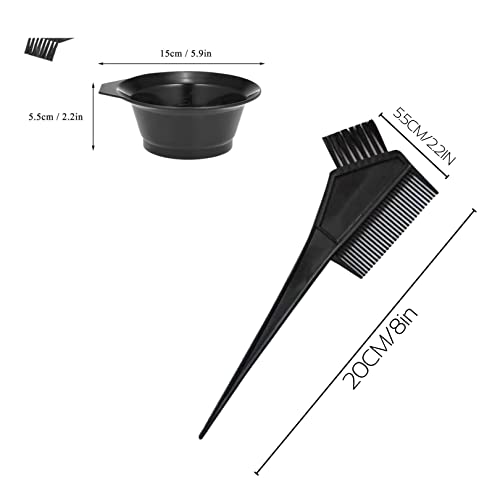 JagKul 4PCS Hair Dye Brush and Mixing Bowl Set, Tint Comb For Hair, Professional Salon Hair Coloring Dyeing Kit, Angled Comb and Brush