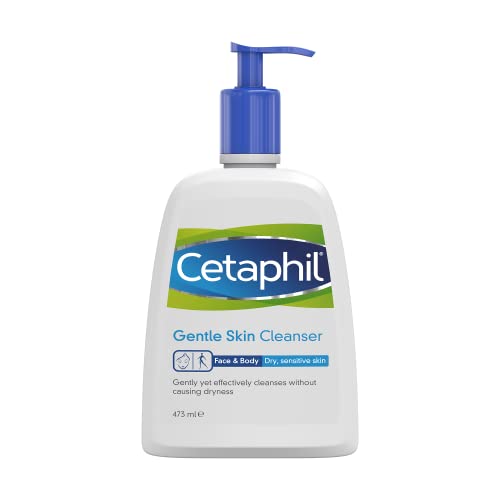 Cetaphil Gentle Skin Cleanser, 473ml, Face & Body Wash, For Normal To Dry Sensitive Skin, With Niacinamide & Glycerin, Soap Free