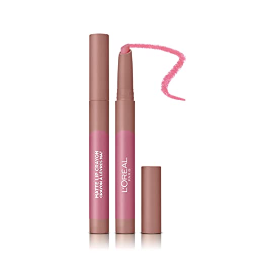 L'Oreal Paris Infallible Very Matte Lip Crayon Lipstick, Smudge Proof, Pink Lipstick, 111 A Little Chilli, 1 kg