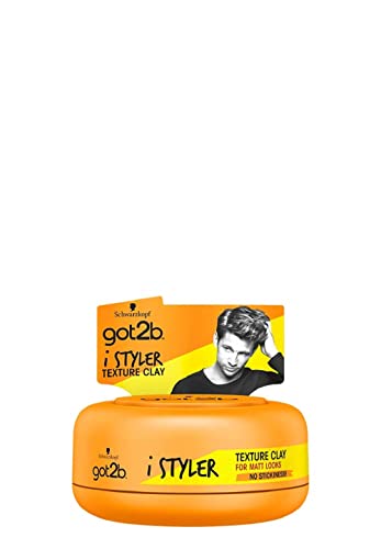Schwarzkopf got2b iStyler, Long Lasting Hold, No White Residue, Silicone Free, Texture Matt Finish Hair Clay 75ml