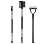 Lusofie 3Pcs Eyelash Separator Tool, Eyelash Comb Eyebrow Spoolie Brush&Comb Double Head Eye Brow Grooming Brush Set Eye Makeup Tools