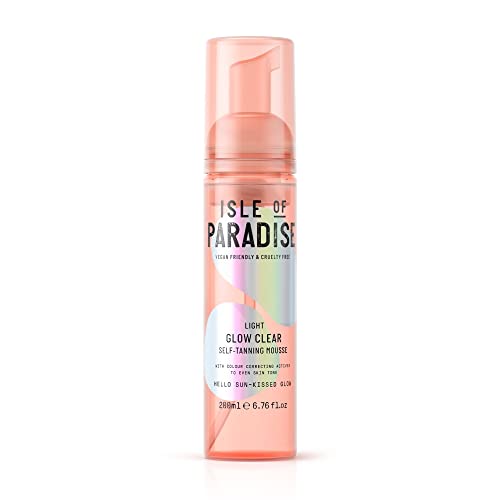 Isle of Paradise Self Tan Mousse, Medium (200 ml) Glow Clear Self Tanning Foam, Natural Ingredients & Vegan (packaging may vary)