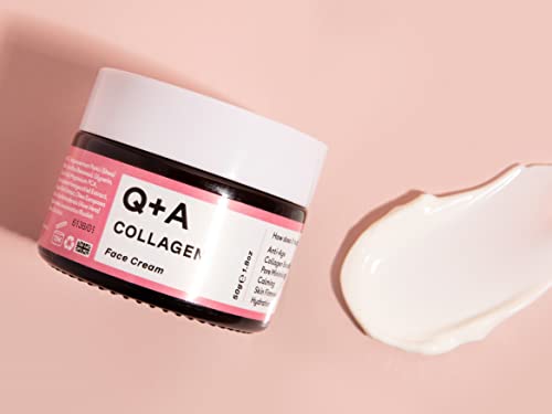 Q+A Collagen Face Cream. A vegetarian, seaweed derived Collagen cream for ageing skin. 50g/1.8oz