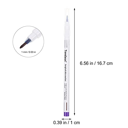 Lurrose 10Pcs Tattoo Marker Pens Tattoo Stencil Pen Waterproof Surgical Skin Marker with Paper Ruler for Skin Eyebrow Lips