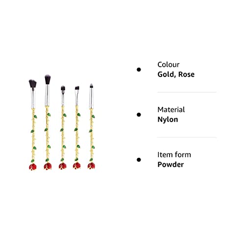 Rose Makeup Brushes Set 5 PCS for Eyes Cosmetics Blending Blush Eyeliner Eyebrow Concealer Cosmetic Brushes Set