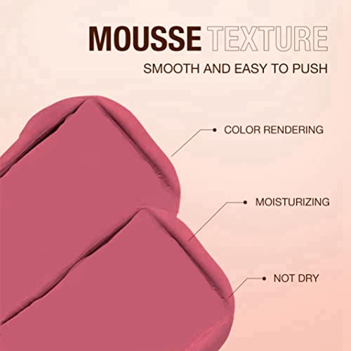 Blush Stick - Cream Blush - Waterproof Long-lasting 3-in-1 Multi-Use Blusher Contour for Lip Cheek Eye - Moisturize and Blendable Blush for Natur