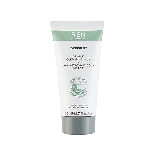 REN Clean Skincare Evercalm™ Gentle Cleansing Milk | Comforting Cleanser to Calm & Soothe Sensitive, Dry or Irritated Skin | Moisturising Omega 3