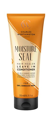 Charles Worthington Moisture Seal Hair Healer Leave-In Conditioner for Dry & Frizzy Hair, No Rinsing Treatment for Smoother Hair, 200ml