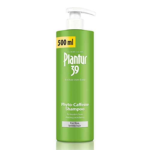 Plantur 39 Caffeine Shampoo 500ml with Dispenser Prevents and Reduces Hair Loss | Set with Conditioner for Fine Brittle Hair | Unique Galenic For