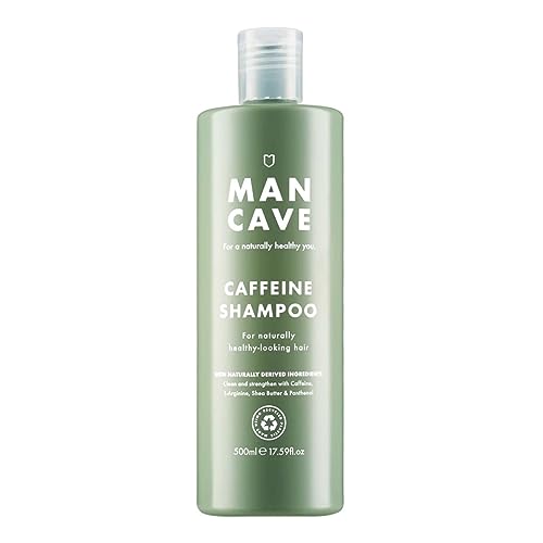 ManCave Caffeine Shampoo 500ml for Men, Support and Encourage Healthy Hair Growth with Caffeine, Panthenol and Vitamin E, Natural Formulation, Su
