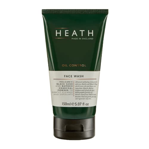 Heath Face Wash for Men - Advanced Exfoliating Cleanser for Daily Use - Black Lava and Activated Charcoal - With Vitamin C and Brazilian Papaya E