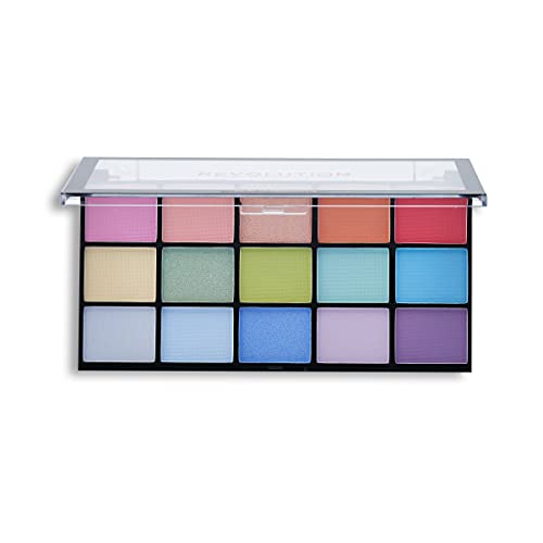 Makeup Revolution, Reloaded, Eyeshadow Palette, Highly Pigmented, Iconic 3.0, 15 Shades, Matte and Shimmer Finishes, 16.5g