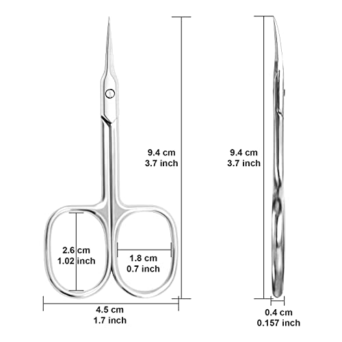 ANRUI Cuticle Scissors, Professional Nail Scissors for Deadskin, Stainless Cuticle Trimmer for Fingernail, Toenail, Eyebrow, Eyelash, Dead Skin,