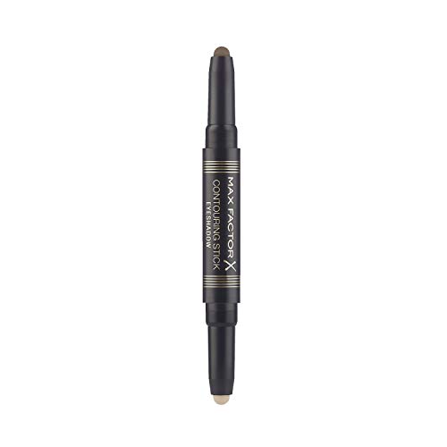 Max Factor Contouring Stick Eyeshadow Pencil with Two Warm Earth Tones for a Successful Eye Look with Creamy Texture, Warm Taupe & Amber Brown