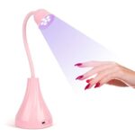 LIRANK LED UV Nail Lamp, Mini Lotus Hands Free Light Rotatable Nail Dryer Quick Dry Nail Polish Curing Lamp Gooseneck Flash Cure Light for Home D