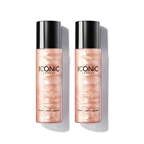 ICONIC London Prep-Set-Glow Spray, Hydrating and Refreshing Shimmery Mist, Original, 120ml