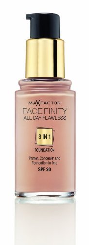 Max Factor Facefinity 3-in-1 All Day Flawless Liquid Foundation, SPF 20 - 55 Beige (Packaging May Vary)