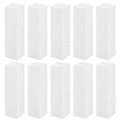 Sibba 10 Pcs Nail Buffer Block Manicure Pedicure Tools Professional White Sanding File Blocks for Smoothing Shaping or Polishing Buffing Natural
