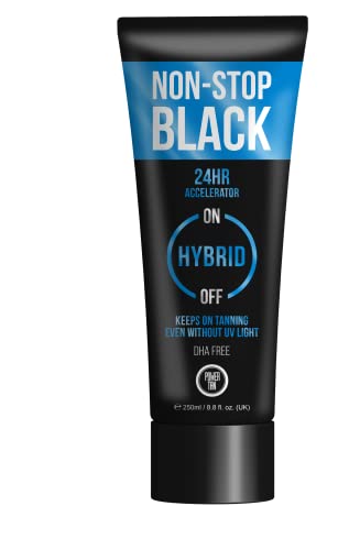 Power Tan Non-Stop Black (DHA Free) Hybrid UV Sunbed Tanning Accelerator Lotion 250ml