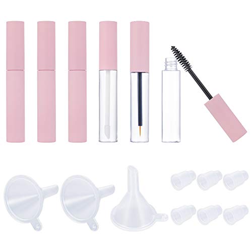 QINREN 6pcs Empty Mascara Tube, 10ml Empty Mascara Tube and Wand Refillable Mascara Tube with Eyelash Wand Eyeline Container Bottle with Rubber I