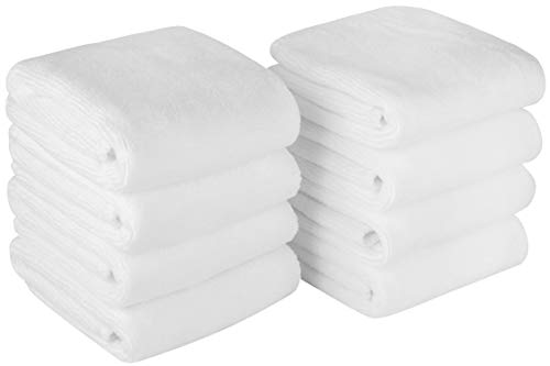 Microfibre Face Cloths Makeup Remover Cloths Face Drying cloths Wash Towels Facial Cleansing Towels Super Soft 30cm x 30cm 8 Pack white