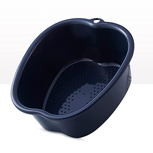 Large Foot Bath spa Bowl, Thick Sturdy Plastic Foot Basin for Pedicure, Detox and Massage, Perfect to Soak Your Feet Toe Nails and Ankles (Blue)