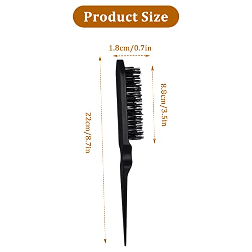 Fuyamp 3 Pcs Back Combing Brushes Teasing Hair Brush Set, Plastic Three Row Bristle Hair Brush Teasing Comb Grooming Combs Sturdy for Men Women H