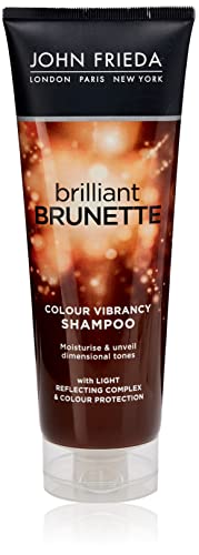 John Frieda Brilliant Brunette Colour Vibrancy Shampoo, Moisturising And Smoothing For Brown Hair, Aloe Vera, 250 ml (Pack Of 1)