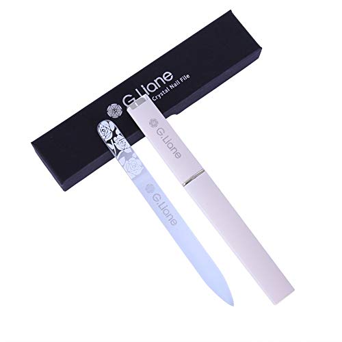 Premium Glass Nail File With Case – G.Liane Professional Crystal Fingernail Files Perfect Manicure Set For Women Men Kids Nail Care Gift Set (Ros