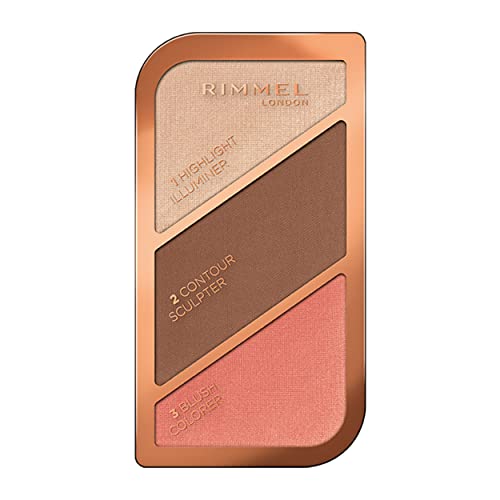 Rimmel London Sculpting Highlighter Palette 3-tone, Coral Glow, 18.5 g