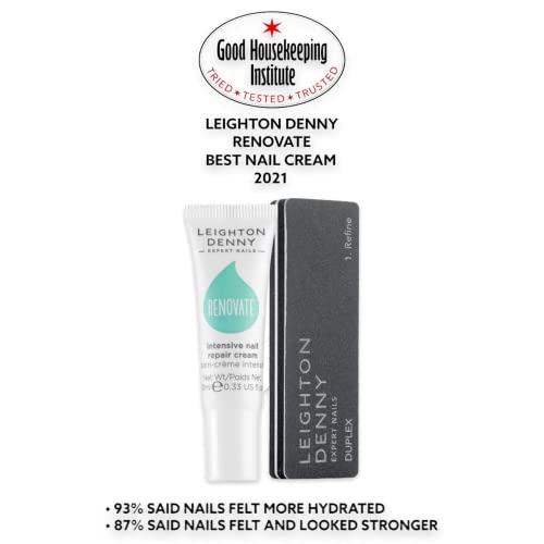 LEIGHTON DENNY Renovate Regime - Intensive Nail Repair Cream For Ridged, Dry, Peeling Nails & Hydrating Cuticle Oil, 110 g (Pack of 1)