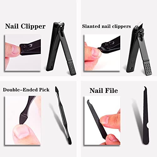 Professional Manicure Stainless Steel Set, 7 pcs Portable Nail Clippers Set, Pedicure Set, Eyebrow Grooming Kit, Nail Care Tools with Luxurious L