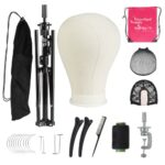 Neverland Beauty & Health 23 Inch Wig Stand Tripod with Head,Canvas Wig Head,Wig Head Stand with Mannequin Head for Wigs,Manikin Head Set for Wig