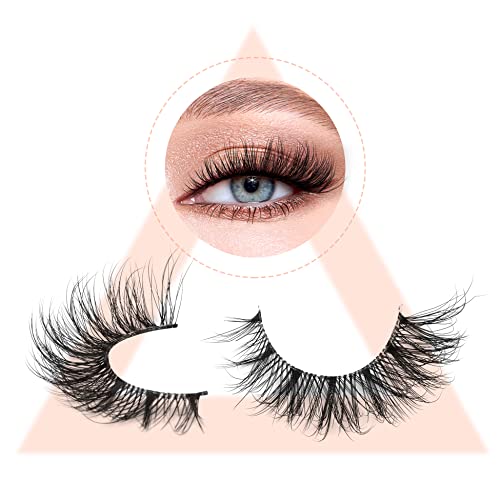 Eyelashes Natural Clear Band Lashes Cat Eye Wispy Faux Mink Lashes 16MM 3D Fluffy Fake Eyelash 7 Pairs Pack by Mavphnee