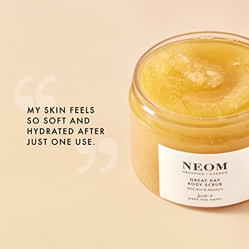 NEOM- Great Day Body Scrub | Luxury Body Scrub with Organic Sugar, Vitamin E & Jojoba Oil | Wild Mint & Mandarin Fragrance | Scent To Make You Ha