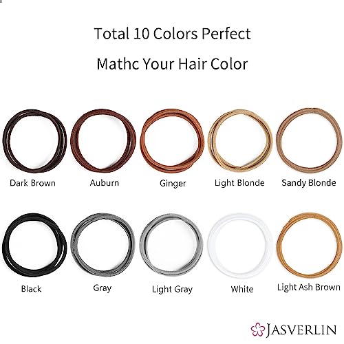 JASVERLIN Small Hair Elastics, Seamless Thick Hair Ties, No Pull Ponytail Holders Braided Hair Tie Styling Bands for Fine to Medium Hair, Women G