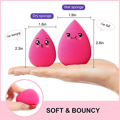 Makeup Sponge Blender Set of 4 - Non Latex, Soft, Multi-colored Foundation Blending Sponges for Cream, Powder and Liqui
