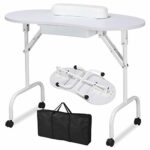 Yaheetech Portable Manicure Table Nail Technician Workstation Art Desk with Drawer,Carry Bag and Wrist Rest