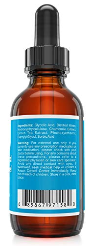 QRxLabs Glycolic Acid 50% Gel Peel With Chamomile And Green Tea Extracts - Professional Grade Chemical Face Peel For Acne Scars, Collagen Boost,