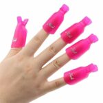 IME Nail Polish Remover Clips Set, Nails Art Gel Cap Soak Off Clip UV Manicure Acrylic Nails Wrap Tool Rose Red 10 pcs